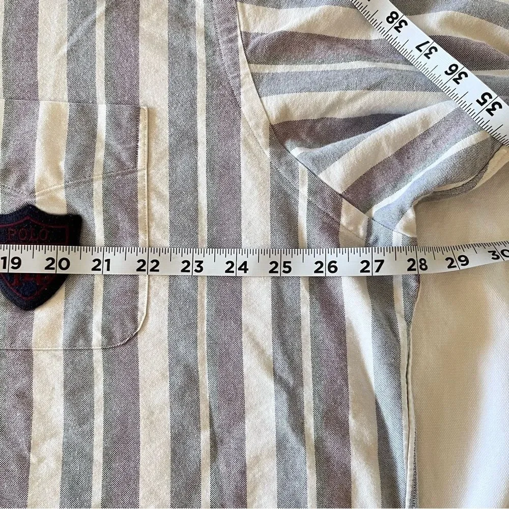 Vintage 90’s Polo Ralph Lauren Striped Crest Oxford Button Down Shirt